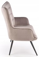 Halmar sofa tapicerowana CASTEL XL tkanina popielaty / nogi czarny stal malowana proszkowo