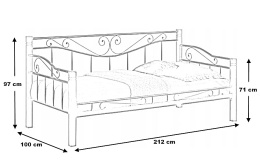 SIGNAL ŁÓŻKO POJEDYNCZE KENIA 90X200 BIAŁE DREWNO METAL DO SYPIALNI POKOJU MŁODZIEŻOWEGO