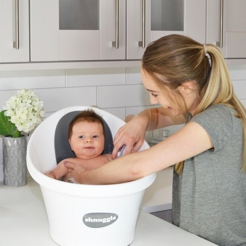 Shnuggle Shnuggle Wanienka dla Niemowlaka z Odpływem Baby White Stars Shnuggle Shnuggle Wanienka dla Niemowlaka z Odpływem Baby White Stars