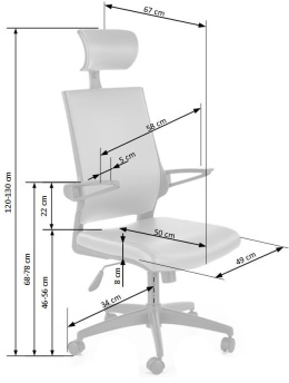 Halmar DUCAT fotel pracowniczy czerwony