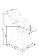 Halmar K396 krzesło do jadalni orzechowy / czarny materiał: sklejka gięta / tkanina velvet / drewno lite