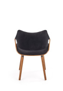 Halmar K396 krzesło do jadalni orzechowy / czarny materiał: sklejka gięta / tkanina velvet / drewno lite