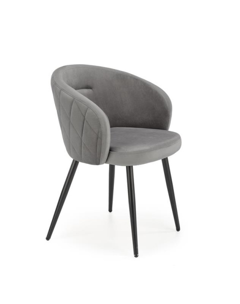 Halmar K430 krzesło do salonu popielaty tył oparcia pikowany materiał: tkanina velvet / stal malowana Halmar K430 krzesło do salonu popielaty tył oparcia pikowany materiał: tkanina velvet / stal malowana