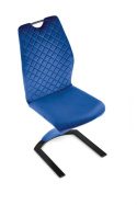 Halmar K442 krzesło pikowane granatowy materiał: tkanina velvet / stal