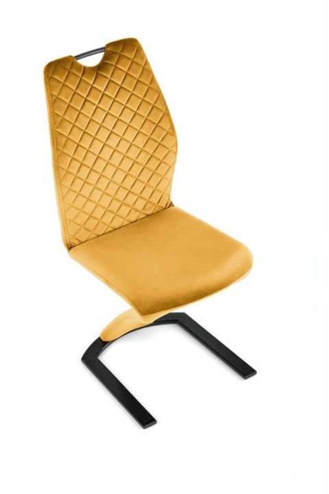 Halmar K442 krzesło pikowane musztardowy materiał: tkanina velvet / stal Halmar K442 krzesło pikowane musztardowy materiał: tkanina velvet / stal