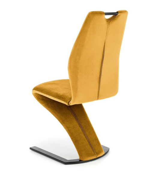 Halmar K442 krzesło pikowane musztardowy materiał: tkanina velvet / stal Halmar K442 krzesło pikowane musztardowy materiał: tkanina velvet / stal