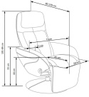 Halmar OPTIMA recliner fotel rozkładany beżowy materiał: eco skóra / PVC