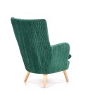 Halmar RAVEL fotel wypoczynkowy ciemny zielony / naturalny materiał: tkanina / drewno lite Halmar RAVEL fotel wypoczynkowy ciemny zielony / naturalny materiał: tkanina / drewno lite