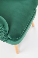Halmar RAVEL fotel wypoczynkowy ciemny zielony / naturalny materiał: tkanina / drewno lite Halmar RAVEL fotel wypoczynkowy ciemny zielony / naturalny materiał: tkanina / drewno lite