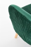 Halmar RAVEL fotel wypoczynkowy ciemny zielony / naturalny materiał: tkanina / drewno lite Halmar RAVEL fotel wypoczynkowy ciemny zielony / naturalny materiał: tkanina / drewno lite