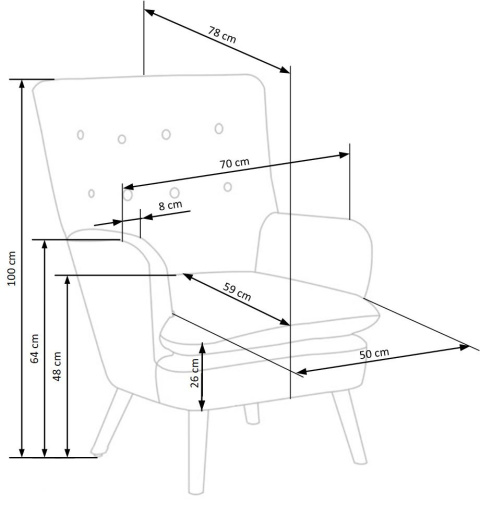 Halmar RAVEL fotel wypoczynkowy granatowy / czarny materiał: tkanina / drewno lite Halmar RAVEL fotel wypoczynkowy granatowy / czarny materiał: tkanina / drewno lite