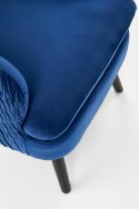Halmar RAVEL fotel wypoczynkowy granatowy / czarny materiał: tkanina / drewno lite