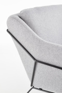 Halmar SOFT 2 fotel wypoczynkowy czarny stelaż, jasny popiel materiał: tkanina / stal malowana