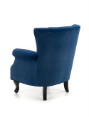 Halmar TITAN fotel wypoczynkowy granatowy tkanina velvet / drewno lite Halmar TITAN fotel wypoczynkowy granatowy tkanina velvet / drewno lite