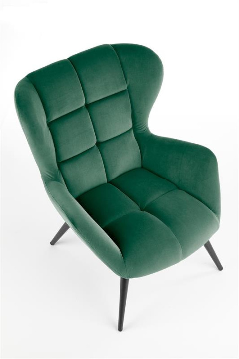 Halmar TYRION fotel wypoczynkowy c. zielony materiał: tkanina velvet / drewno lite Halmar TYRION fotel wypoczynkowy c. zielony materiał: tkanina velvet / drewno lite