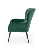 Halmar VERDON fotel wypoczynkowy ciemny zielony BLUVEL #78 materiał: tkanina velvet / stal Halmar VERDON fotel wypoczynkowy ciemny zielony BLUVEL #78 materiał: tkanina velvet / stal