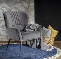 Halmar VERDON fotel wypoczynkowy popielaty BLUVEL #14 materiał: tkanina velvet / stal Halmar VERDON fotel wypoczynkowy popielaty BLUVEL #14 materiał: tkanina velvet / stal