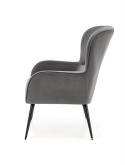 Halmar VERDON fotel wypoczynkowy popielaty BLUVEL #14 materiał: tkanina velvet / stal Halmar VERDON fotel wypoczynkowy popielaty BLUVEL #14 materiał: tkanina velvet / stal