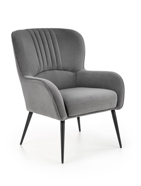 Halmar VERDON fotel wypoczynkowy popielaty BLUVEL #14 materiał: tkanina velvet / stal Halmar VERDON fotel wypoczynkowy popielaty BLUVEL #14 materiał: tkanina velvet / stal