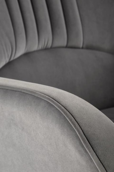 Halmar VERDON fotel wypoczynkowy popielaty BLUVEL #14 materiał: tkanina velvet / stal Halmar VERDON fotel wypoczynkowy popielaty BLUVEL #14 materiał: tkanina velvet / stal