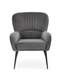 Halmar VERDON fotel wypoczynkowy popielaty BLUVEL #14 materiał: tkanina velvet / stal Halmar VERDON fotel wypoczynkowy popielaty BLUVEL #14 materiał: tkanina velvet / stal