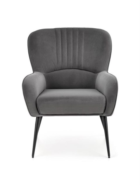 Halmar VERDON fotel wypoczynkowy popielaty BLUVEL #14 materiał: tkanina velvet / stal Halmar VERDON fotel wypoczynkowy popielaty BLUVEL #14 materiał: tkanina velvet / stal