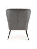 Halmar VERDON fotel wypoczynkowy popielaty BLUVEL #14 materiał: tkanina velvet / stal Halmar VERDON fotel wypoczynkowy popielaty BLUVEL #14 materiał: tkanina velvet / stal