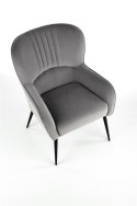 Halmar VERDON fotel wypoczynkowy popielaty BLUVEL #14 materiał: tkanina velvet / stal Halmar VERDON fotel wypoczynkowy popielaty BLUVEL #14 materiał: tkanina velvet / stal