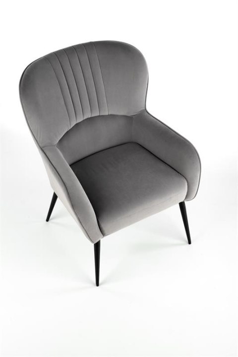 Halmar VERDON fotel wypoczynkowy popielaty BLUVEL #14 materiał: tkanina velvet / stal Halmar VERDON fotel wypoczynkowy popielaty BLUVEL #14 materiał: tkanina velvet / stal