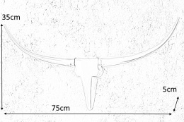 Invicta Interior poroże BULL 75 cm - ozdoba dekoracja ścienna dekoracyjne poroże wykonane z aluminium z lśniącym wykończeniem