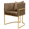 King Home Fotel CHLOE VELVET khaki welur - chromowana podstawa metalowa złota King Home Fotel CHLOE VELVET khaki welur - chromowana podstawa metalowa złota