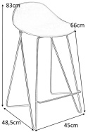 King Home Hoker PERSY czarny 66 cm - siedzisko polipropylen stal malowana proszkowo King Home Hoker PERSY czarny 66 cm - siedzisko polipropylen stal malowana proszkowo