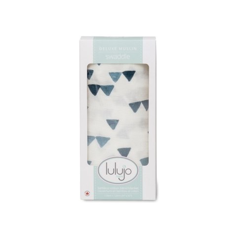 Lulujo Lulujo Kocyk Bambusowy Navy Triangles Lulujo Lulujo Kocyk Bambusowy Navy Triangles