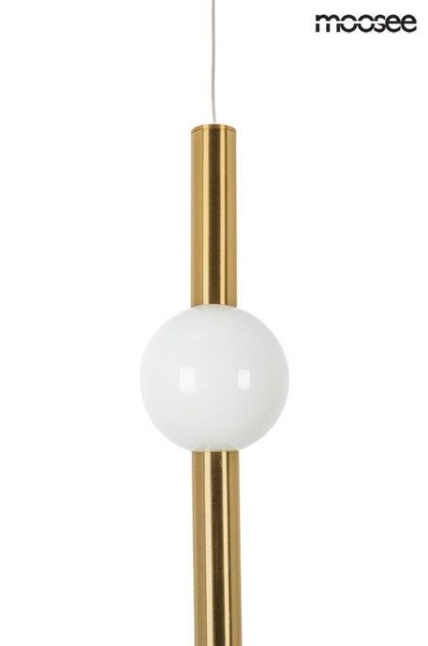 LAMPA WISZĄCA SUFITOWA LED LIBRA 60 ON ZŁOTA STAL NIERDZEWNA KLOSZ BIAŁY SZKLANY Moosee MOOSEE LAMPA WISZĄCA SUFITOWA LED LIBRA 60 ON ZŁOTA STAL NIERDZEWNA KLOSZ BIAŁY SZKLANY Moosee MOOSEE