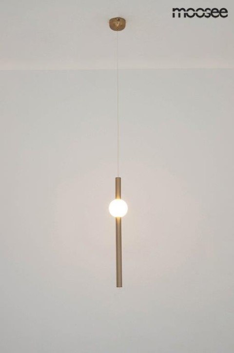 LAMPA WISZĄCA SUFITOWA LED LIBRA 60 ON ZŁOTA STAL NIERDZEWNA KLOSZ BIAŁY SZKLANY Moosee MOOSEE LAMPA WISZĄCA SUFITOWA LED LIBRA 60 ON ZŁOTA STAL NIERDZEWNA KLOSZ BIAŁY SZKLANY Moosee MOOSEE