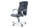 SIGNAL FOTEL OBROTOWY Q-044 CZARNY - krzesło biurowe do biurka, ekoskóra, TILT, fotel gabinetowy
