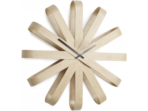 UMBRA zegar okrągły dekoracja RIBBONWOOD drewno naturalny analogowy UMBRA zegar okrągły dekoracja RIBBONWOOD drewno naturalny analogowy