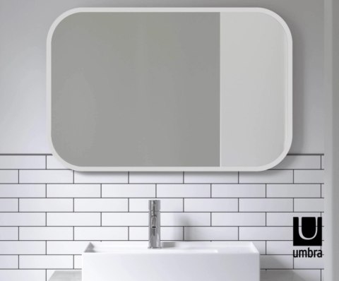 Umbra UMBRA lustro prostokątne HUB 61 x 91 cm białe Umbra UMBRA lustro prostokątne HUB 61 x 91 cm białe