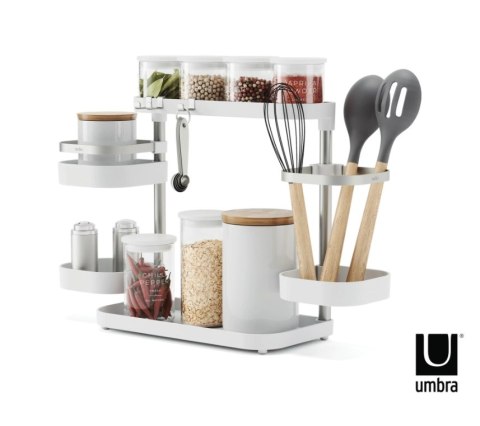 Umbra UMBRA organizer kuchenny HOLSTER biało / niklowany na przyprawy i akcesoria Umbra UMBRA organizer kuchenny HOLSTER biało / niklowany na przyprawy i akcesoria