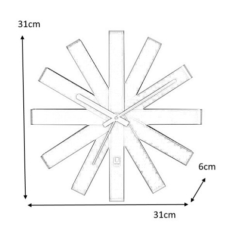 Umbra UMBRA zegar okrągły RIBBON - czarny stalowe paski Umbra UMBRA zegar okrągły RIBBON - czarny stalowe paski
