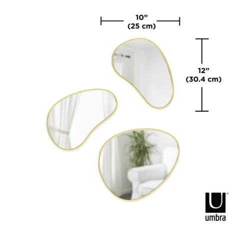 Umbra UMBRA zestaw trzech luster HUBBA złote Umbra UMBRA zestaw trzech luster HUBBA złote