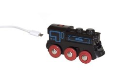 BRIO BRIO World Czarna Lokomotywa z Mini USB