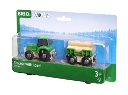 BRIO BRIO World Traktor z Przyczepą i Drewnem