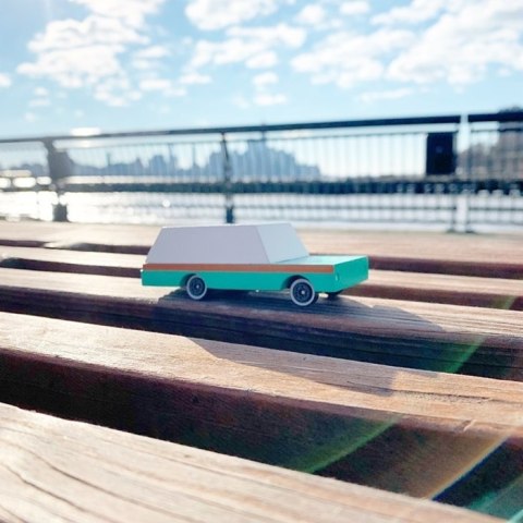 Candylab Candylab Samochód Drewniany Teal Wagon Candylab Candylab Samochód Drewniany Teal Wagon