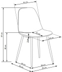 Halmar K417 krzesło do jadalni pikowane granatowy tkanina velvet / stal