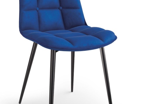 Halmar K417 krzesło do jadalni pikowane granatowy tkanina velvet / stal Halmar K417 krzesło do jadalni pikowane granatowy tkanina velvet / stal