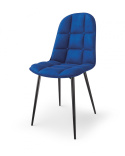 Halmar K417 krzesło do jadalni pikowane granatowy tkanina velvet / stal