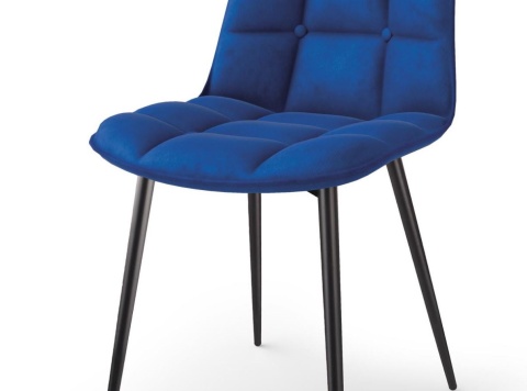Halmar K417 krzesło do jadalni pikowane granatowy tkanina velvet / stal Halmar K417 krzesło do jadalni pikowane granatowy tkanina velvet / stal