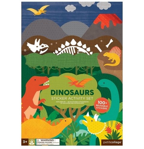 Petit Collage Petit Collage Naklejki z Planszą Dinozaur Petit Collage Petit Collage Naklejki z Planszą Dinozaur