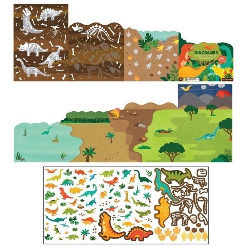Petit Collage Petit Collage Naklejki z Planszą Dinozaur Petit Collage Petit Collage Naklejki z Planszą Dinozaur